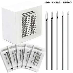 200/100/50pcs delici iğneler çelik tek kullanımlık gövde piercing iğneleri E.O.Gas sterilize kalıcı makyaj dövme iğnesi 240219