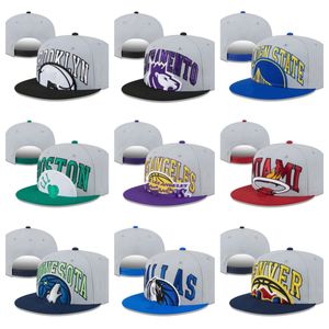 Новинка 2024 года, баскетбольные кепки Snapback, серые двухцветные кепки с наконечником, команды Snapback, регулируемый смешанный заказ, все кепки