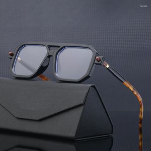 Солнцезащитные очки в винтажной квадратной оправе для мужчин и женщин, декоративные солнцезащитные очки в стиле ретро, унисекс, синий свет, блокирующие оттенки UV400
