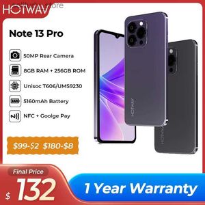 Cep Telefonları Yeni Hotwav Not 13 Pro Smartphone Android 13 6.6 inç HD+90Hz Yenileme Hızı 16GB (8+8)+256GB Telefon 50MP 5160mAh Telefon Q240312