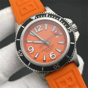 U1 AAA Lüks Bretiling Yüksek Kaliteli Erkekler Okyanus Nesilini İzleyin Otomatik Mekanik Hareket Saatler Seramik Yüzük Ağız 44mm Kauçuk Kayış Montre Bilek Swatches