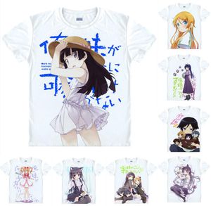 Anime gömlek oreimo cevheri hiçbir imoto tshirts kısa Kirino Kosaka Kyosuke ruri goko kuroneko kara kedi cosplay motivs hentai gömlekler9408830