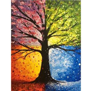 Four Seasons Tree Tree of Life Rose Diy 5D Diamond Painting Praish Crafts Cross Stitch Masked Mosaic Diamond Emlemery Pattern RH2305