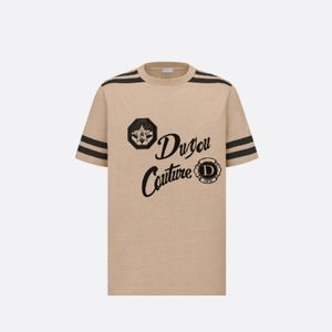 DUYOU MENS COUTURE Rahatlamış T-Shirt Marka Giyim Kadınları Yaz Tişörtlü Nakış Logosu Yalnız Pamuk Forması Yüksek Kalite Üstleri 7214