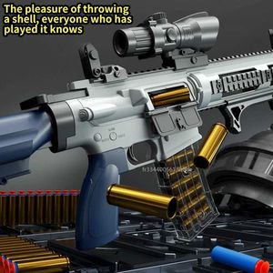 Игрушечный пистолет M416, выброс снаряда, мягкие пули, снайперская винтовка EVA, ручная загрузка, еда, оружие, игрушка-курица, игра с пистолетом CS для подарочного боя 240307