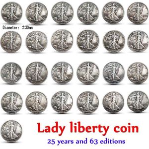 63 шт. Американский полный набор монет «Леди Свобода» старого цвета, копия монет, искусство Collect257c