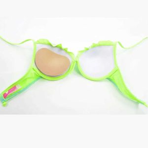 Yüzme Giyim Daha Kalın Nefes Alabilir Sünger Sutyen Tolar Push Yukarı Yukarı yastıklı Kadın Mayo Göğüs Seti Bikini Su Sporları 240311