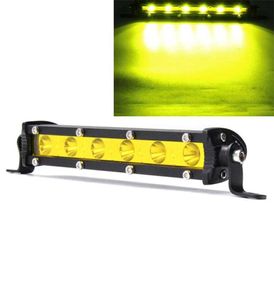 7 inç 18W LED iş ışık çubuğu leke sürüş lambası sarı dc 12v SUV ATV teknesi için 4wd off road6307496