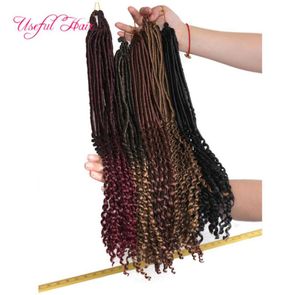 20inch Tanrıça Yerler Saç Yarım Düz Yarım Dalga Örgüleri Sentetik Saç Uzatma 24Strandspcs Faux Locs Tığ Örgüsü Saçları7223172