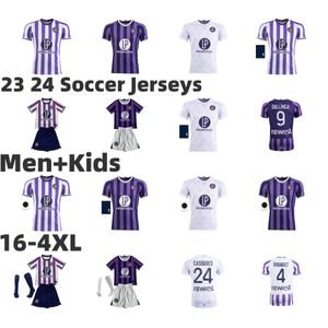 23 24 Toulouse Futbol Formaları Cissoko Dallinga Nicolaisen Casseres Evden Maillot de Foot 2023 2024 Erkekler Çocuk Futbol Gömlekleri Aboukhlhl Rouault Ado Onaiw Üniformaları