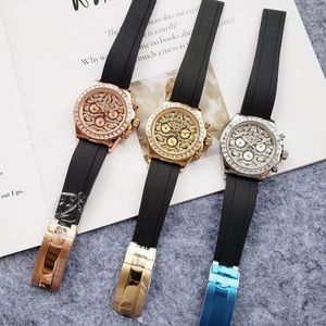 Orologio meccanico automatico da uomo anello con diamanti stile classico cinturino in caucciù da 40 mm quadrante in acciaio inossidabile orologio con quadrante con diamanti orologio con zaffiro super luminoso vendite dirette