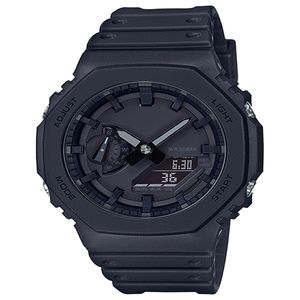 Спортивные мужские цифровые кварцевые часы 2100 со светодиодной подсветкой и автоматическим подъемом руки, серия World Time GA Oak