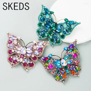 Броши SKEDS, женские роскошные булавки-бабочки со стразами, винтажные классические булавки с кристаллами и насекомыми для женских вечеринок, ювелирные изделия