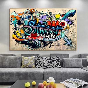 Художественное произведение граффити, уличные поп-плакаты, холст, живопись, постеры и принты, Cuadros, украшение для гостиной, дома, стены Art193B