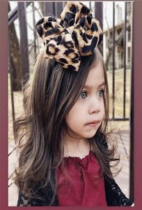 Yeni Avrupa Bebek Kız Big Bow Head Bandı Çocuklar Elastik Bowknot Saç Bandı Çocuk Bandanas Leopard Head Band saç aksesuarı 149477872819