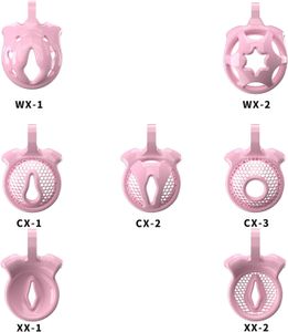 Sissy-Keuschheitskäfig für Männer, rosa Keuschheitsgürtel, Schloss-Design, kleiner Keuschheitskäfig, männlicher Peniskäfig, Schwanzkäfig, Spielzeug für Paare, Sex (Rosa, WX-4)