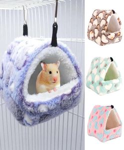 Küçük hayvan malzemeleri rahat sincap mini kafes hamster ev uyku yatağı kobay yuva sıcak çanta pet9528876