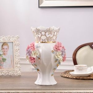 Керамическая красно-белая современная ваза для цветов домашний декор большие напольные вазы для свадебного украшения керамические фарфоровые статуэтки ручной работы259O