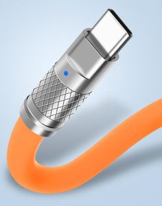 USB-кабель для зарядного устройства Type-C, 120 Вт, 6 А, кабель для сверхбыстрой зарядки, жидкий силикон для Xiaomi, Huawei, Samsung, Bold 6,0, линия передачи данных, цвета радуги