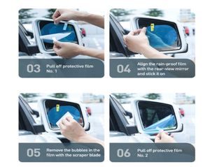 Baseus 2pcs 015mm Araba dikiz aynası koruyucu filmler anti pencere folyoları su geçirmez yağmur geçirmez koruyucu araba sticker9625086
