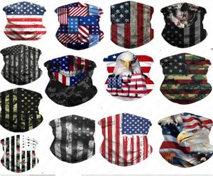 3D Amerikan Ulusal Bayrak Baskı Yüz Maskesi Bandana Nefes Alabilir Yarım Yüz Maskeleri Eşarp Kafa Bandı UV Toz Rüzgar Koruma MAS8047221