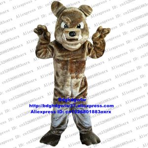 Maskot Kostümleri Hafif Tan Bulldog Pitbull Köpek Pit Bull Terrier Maskot Kostüm Yetişkin Karakter Canlı Yüksek Sınıf İnsanlar ZX543