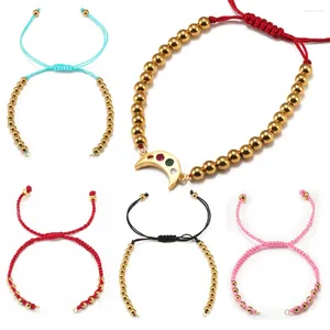 Charm-Armbänder, Perlenarmband, Seil, geflochtene Kette für die Schmuckherstellung, verstellbare Vorräte, machen goldfarbene Edelstahlperlen