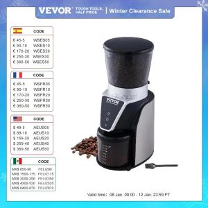 Araçlar Vevor 40mm Konik Burr öğütme Ayarı Kahve Fasulyesi Elektrikli Grindir Mocha Espresso Ayarlama Kahve Makinesi Ev ve Mutfak