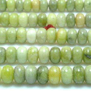 Gevşek değerli taşlar doğal yeşil yeşim pürüzsüz Rondelle boncuklar toptan değerli taşlar için yarı değerli taş mücevher yapım bilezik kolye