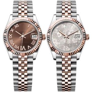 Yeni kadınlar datjust bayanlar elmas roma diamond kadran tasarımcı saatleri otomatik hareket mekanik 31mm paslanmaz çelik kadın saatleri kadınların elokulları relogio senhora