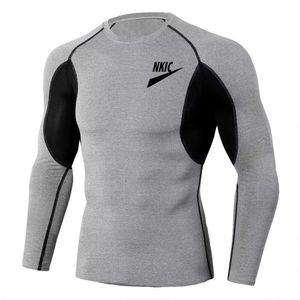 Мужская спортивная черная футболка для бодибилдинга, быстросохнущая рубашка для бега, компрессионный топ с длинными рукавами, футболка для спортзала, мужская плотная спортивная одежда