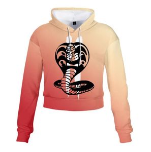 Karate Kid Cobra Kai Crop Top Hoodie Harajuku Kesik Streshirt Street Giyim Hip Hop Uzun Kollu Külot Tops Sudaderas Mujer5432521