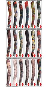 Unisex elastik naylon geçici sahte dövme kolları kadın erkekler açık spor kol koruma çorapları 3D sanat tasarımları6445190