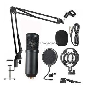 Микрофоны Aoshen Sm-Bm3.5 Оптовая продажа Профессиональный студийный конденсаторный микрофон Bm800 для прямой трансляции Podcast D Dhwxv