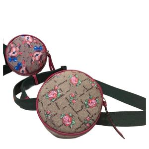 Moda çocuk geyik baskılı dairesel fanny çanta tasarımcısı çocuklar karikatür mektup spor göğüs sırt çantaları bel çantaları kızlar kızlar çizgili kayış gündelik çanta s1192