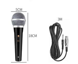 6.5mm Kablolu Dinamik Mikrofon Profesyonel Mike Mikrofone Mikrofon Sing KTV Mikser Karaoke Mikrofon Sistemi PA Güç Amplifikatör Hoparlör 3M