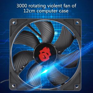 FANS 12CM 3000RPM FAN SOĞUTMA 12V PC Kılıf Radyatör Soğutucu 120mm Büyük 4pin Masaüstü Şasi İş İstasyonu Dolabı Idgar Sebzesi Fan Sunucusu Fanları