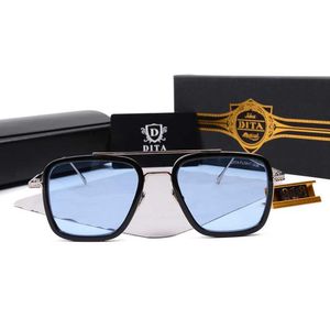 Dita Designer Солнцезащитные очки Iron Man Flight006 Мужская мода Ретро Люксовый бренд Очки Дизайн Металлическая коробка с лентой Деловые очки