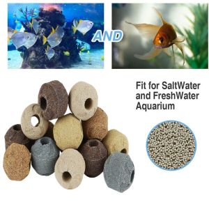 Aksesuarlar 10/20 PCS Akvaryum Seramik Filtre Medya Nano Bio Bio Küre Tatlı su tuzlu su akvaryum balık tankı filtresi için ücretsiz örgü torbalar