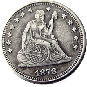 ABD Paraları Us 1878-P-S-CC Oturmuş Liberty Quater Dolar Craft Gümüş Kaplama Kopya Pres Pirinç Süsleri Ev Dekorasyon Aksesuarları241E
