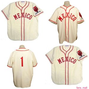 Mexico City Red Devils 1957 Ev Forması% 100 dikişli nakış beyzbol formaları özel herhangi bir isim herhangi bir sayı adam