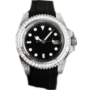 Дизайнерские часы для мужчин, часы с функцией календаря, красный резиновый ремешок, механические наручные часы, изысканные часы ручной работы Montre homme, светящиеся часы со льдом, высокое качество sb068 C4