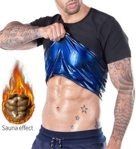 Erkekler Sauna Suit Isı Tuzak Shapewear Ter Vücut şekillendiricisi yelek Slimmer Saunasuits Sıkıştırma Termal Üst Fitness Egzersiz Gömlek 2201174085