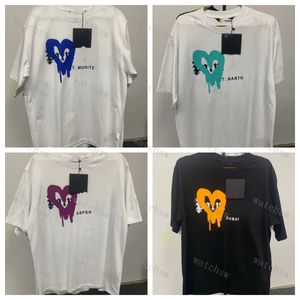 plams Herren-T-Shirt, Designer-Damen-T-Shirt mit Spray-Print, Diamant-Blasen-Grafik, modisches Sommer-Street-Hip-Hop-Liebes-Poloshirt, hochwertige kurze Ärmel für Männer und Frauen