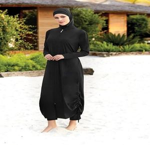 Costumi da bagno Donne islamiche Costumi da bagno musulmani Abito lungo e pantaloni Costume da bagno Burkini Modesto Surf Sport Completo completo Nuoto Set da 3 pezzi8509402