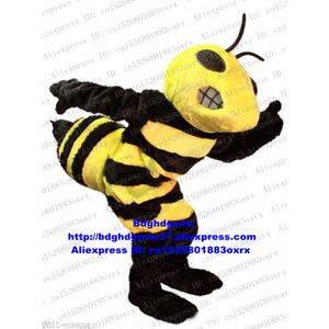 Maskot Kostümler Uzun Kürk Bee Bal arısı Wasp Hornet Vespid Bumblebee Bombus Maskot Kostüm Yetişkin Karakter Sergisi COSPLY ROL-Play ZX43