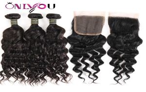 Малайзийские человеческие волосы с плетением застежек, пучки волос с водной волной и застежкой, черный цвет, влажные и волнистые наращивание волос с естественной волной Fact9563318
