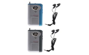 OOTDTY MINI Taşınabilir Otomatik Tarama El Feneri Kulaklıklı Radyo Alıcı Klipsi DK88097530878