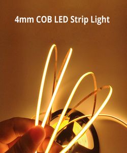 4mm Dar 12V 24V 480 LED'ler Yüksek Yoğunluklu Esnek Kobu LED Strip Işık Çubuğu Aydınlatma RA 90 3000K 4000K 6000K4449941