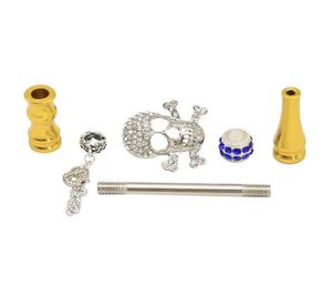 Criativo feminino narguilé shisha metal narguilé ponta pingente grânulo crânio animais padrão cachimbo moda reutilizável cigarro titular 16467539